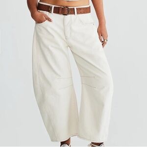 We The Free Cream Wide Leg Jeans